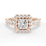 Lacey Princess Cut Lab Grown Diamond 18Kt Rose Gold Engagement Ring