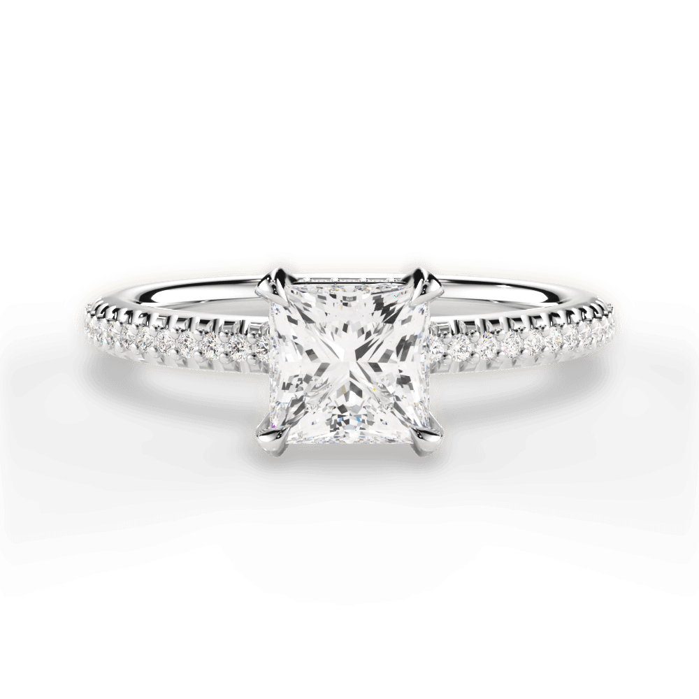 Helen Princess Cut Lab Grown Diamond Platinum Engagement Ring