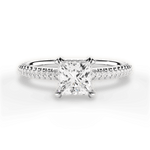 Helen Princess Cut Lab Grown Diamond 14Kt White Gold Engagement Ring