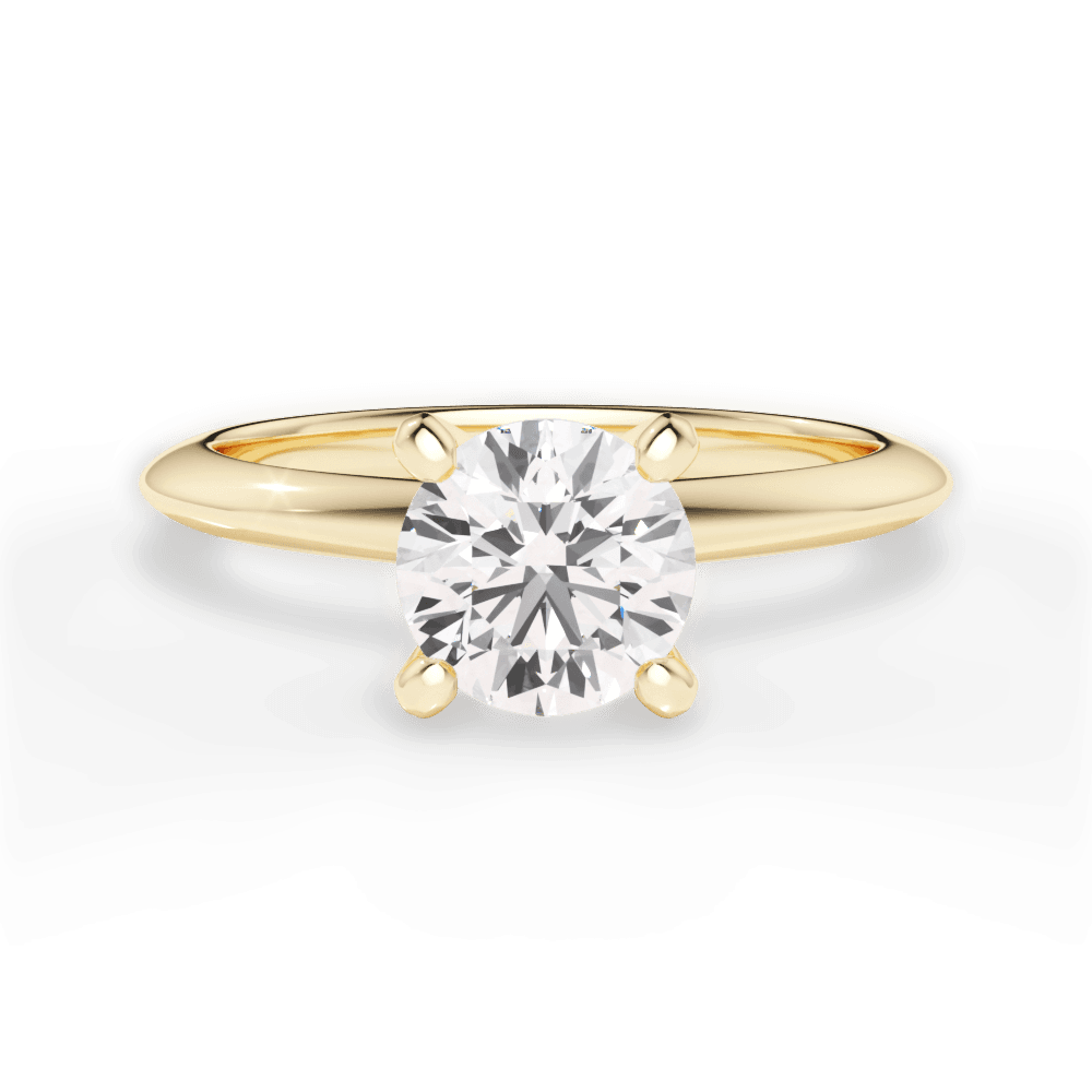 Casey Round Cut Lab Grown Diamond 18Kt Yellow Gold Engagement Ring