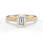 Janet Emerald Cut Lab Grown Diamond 18Kt Yellow Gold Engagement Ring