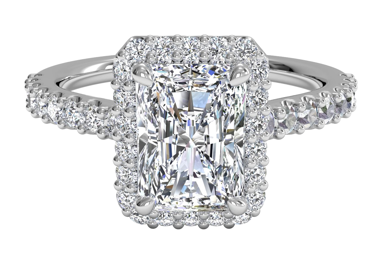 Leah Radiant Cut Lab Grown Diamond Platinum Engagement Ring