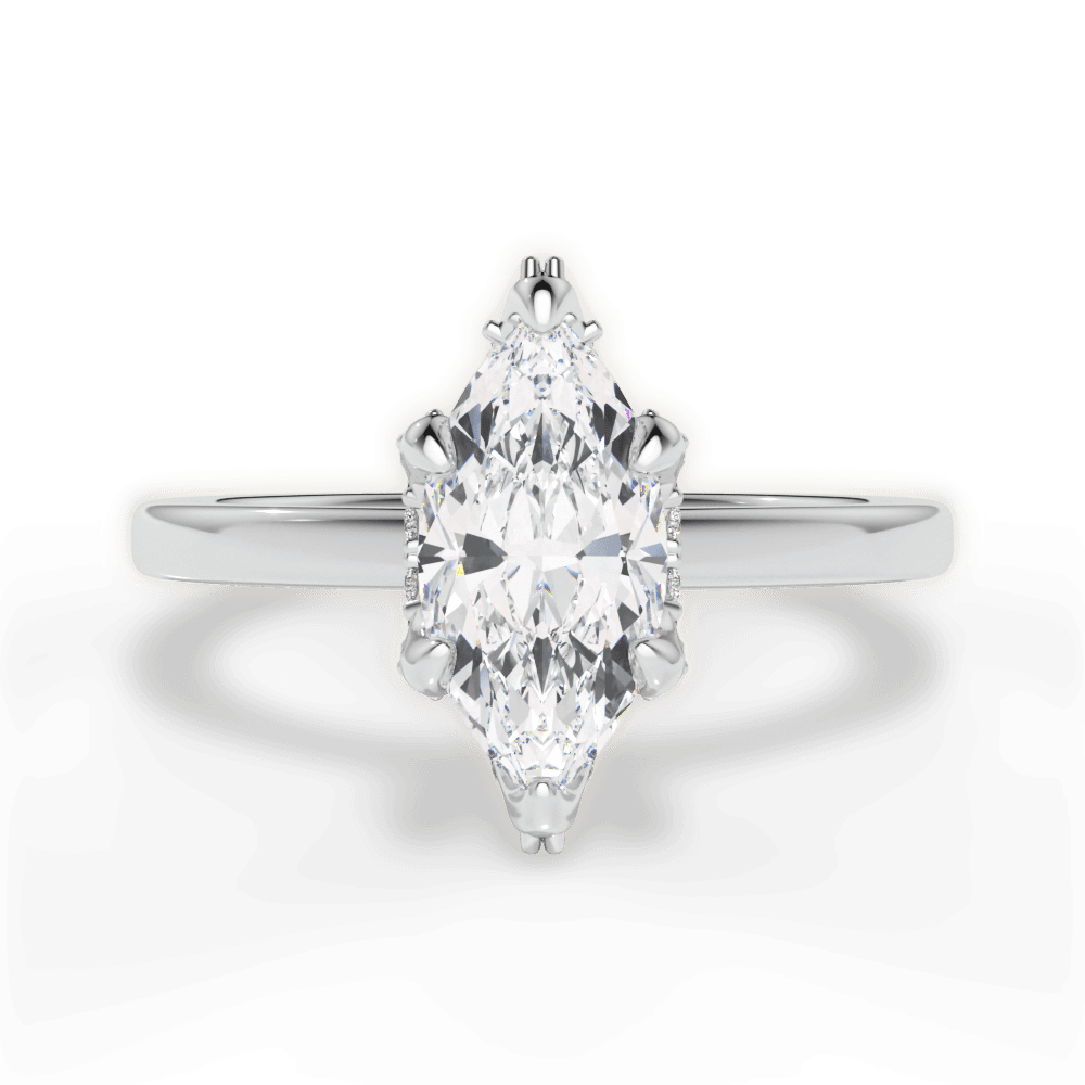 Gemma Marquise Cut Lab Grown Diamond 18Kt White Gold Engagement Ring