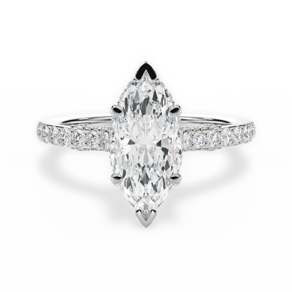 Laura Marquise Cut Lab Grown Diamond 18Kt White Gold Engagement Ring