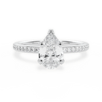 Janice Pear Cut Lab Grown Diamond 14Kt White Gold Engagement Ring