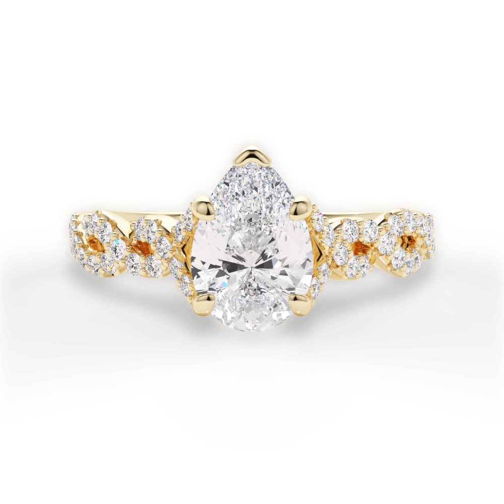 Justine Pear Cut Lab Grown Diamond 18Kt Yellow Gold Engagement Ring