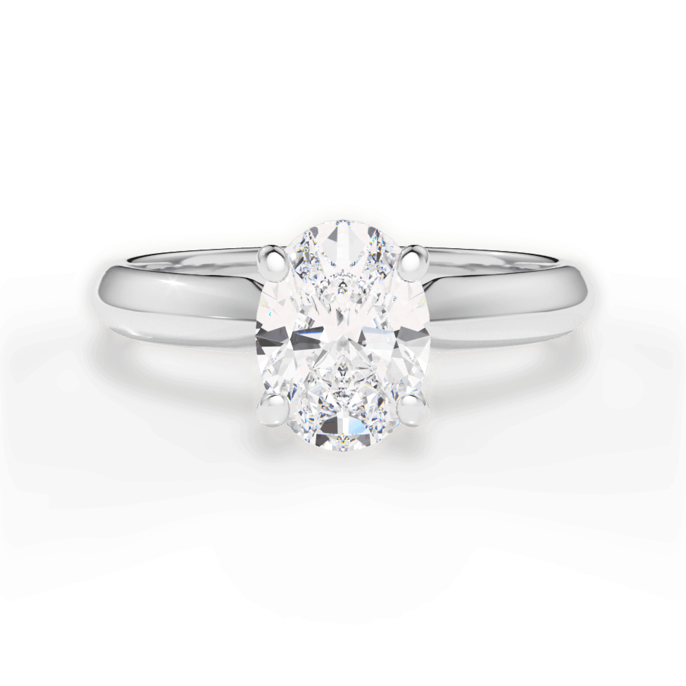 Aria Oval Cut Lab Grown Diamond 14Kt White Gold Engagement Ring