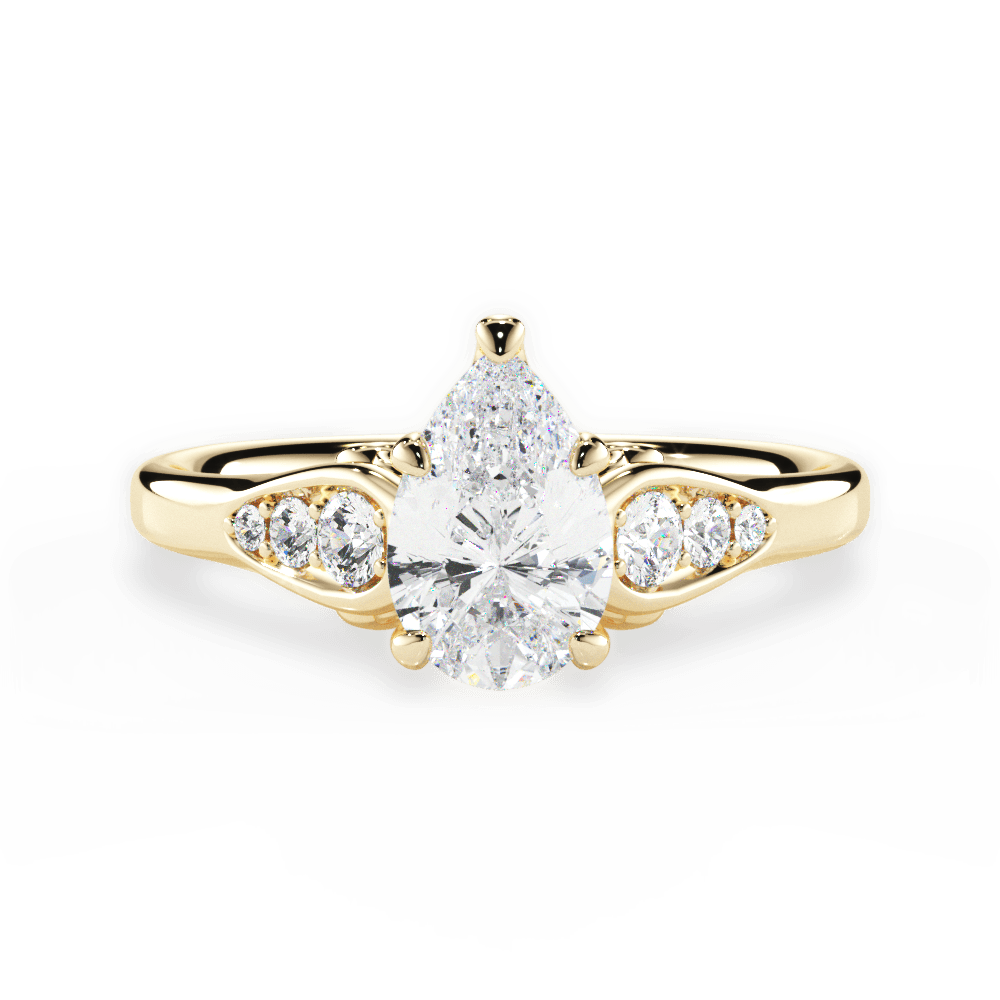 Cecilia Pear Cut Lab Grown Diamond 18Kt Yellow Gold Engagement Ring