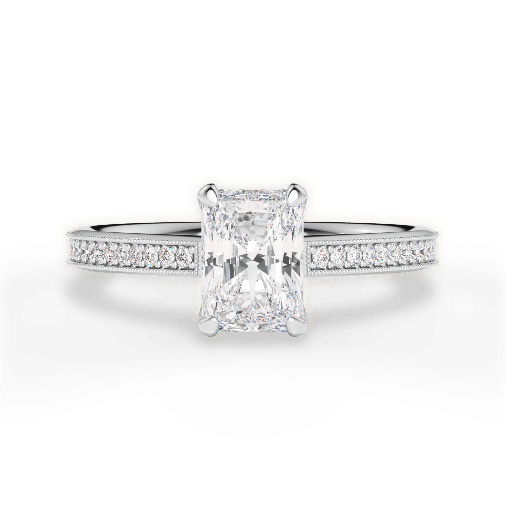 Janet Radiant Cut Lab Grown Diamond 14Kt White Gold Engagement Ring