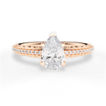 Caroline Pear Cut Lab Grown Diamond 18Kt Rose Gold Engagement Ring
