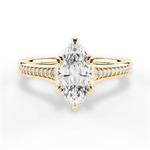 Delia Marquise Cut Lab Grown Diamond 18Kt Yellow Gold Engagement Ring