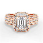 Madison Emerald Cut Lab Grown Diamond 18Kt Rose Gold Engagement Ring
