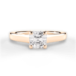 Ariana Asscher Cut Lab Grown Diamond 18Kt Rose Gold Engagement Ring