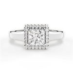 Jasmin Princess Cut Lab Grown Diamond 18Kt White Gold Engagement Ring
