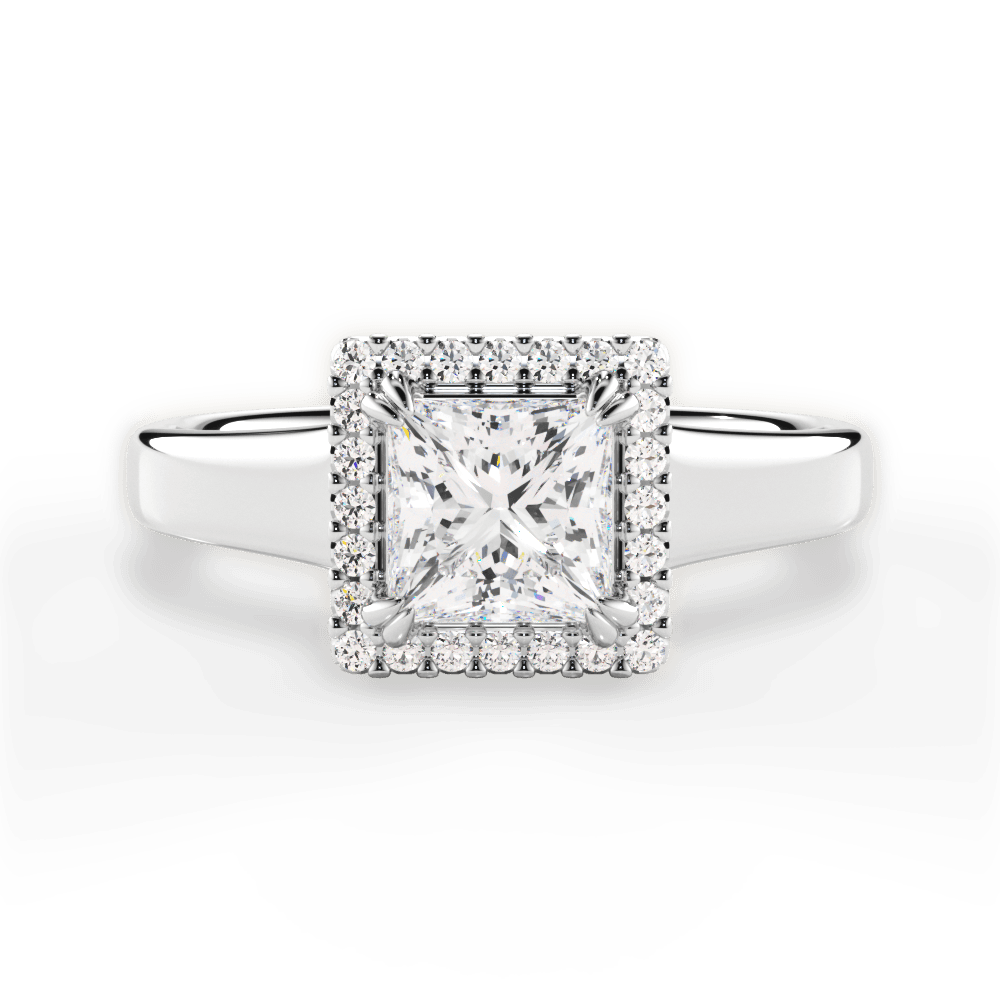 Jasmin Princess Cut Lab Grown Diamond 14Kt White Gold Engagement Ring