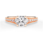 Leslie Cushion Cut Lab Grown Diamond 18Kt Rose Gold Engagement Ring