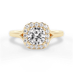 Geneva Cushion Cut Lab Grown Diamond 18Kt Yellow Gold Engagement Ring