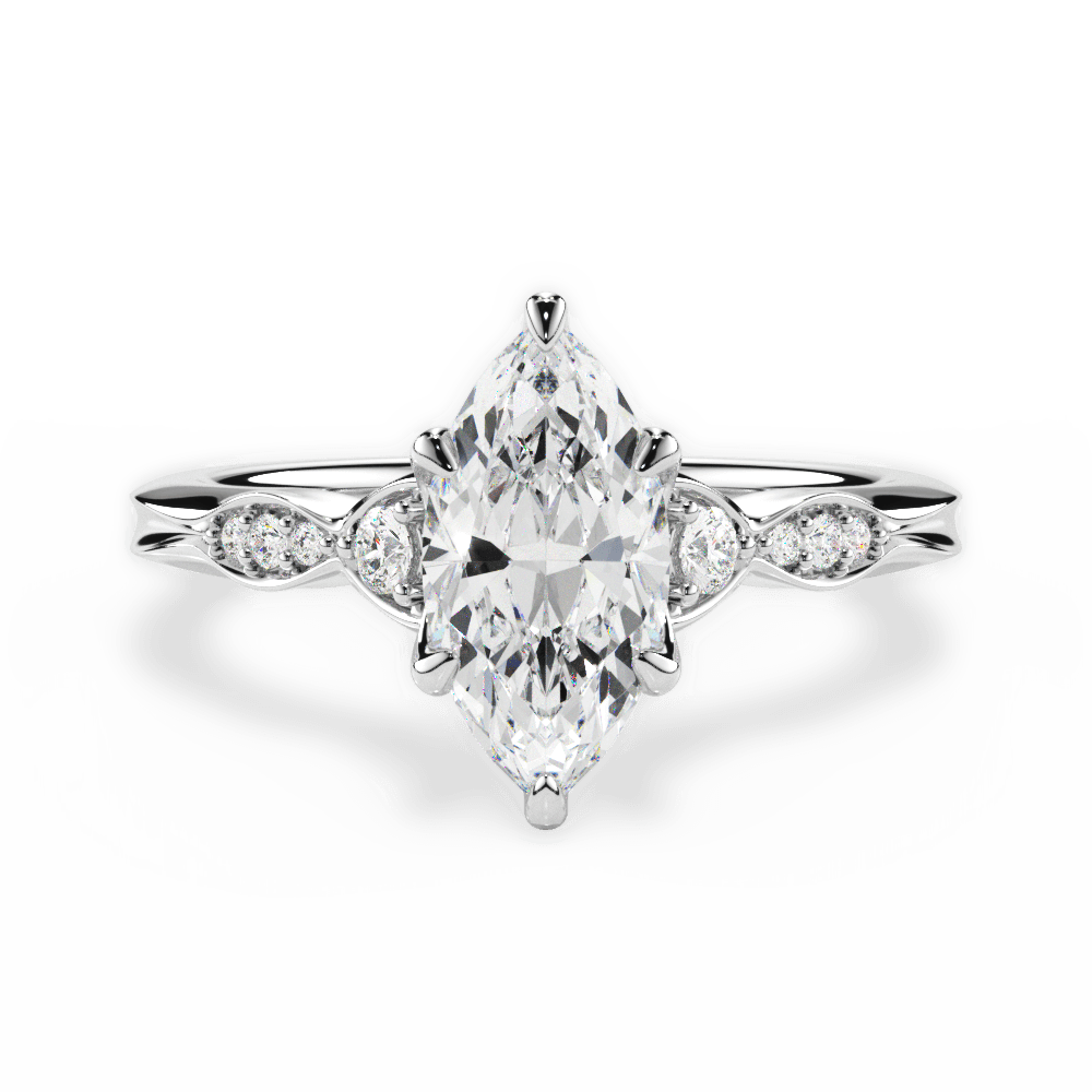 Cassie Marquise Cut Lab Grown Diamond 14Kt White Gold Engagement Ring