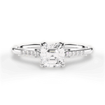 Christina Asscher Cut Lab Grown Diamond 18Kt White Gold Engagement Ring