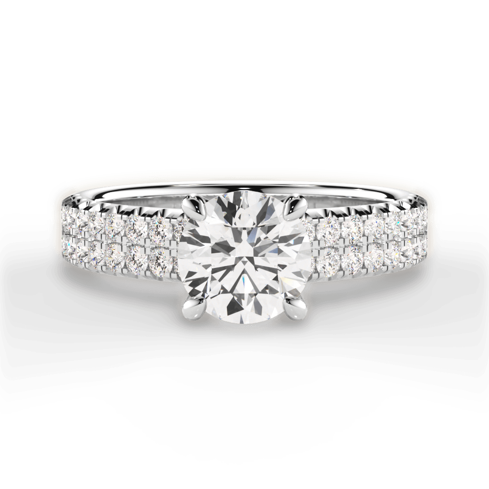 Kayla Round Cut Lab Grown Diamond 18Kt White Gold Engagement Ring