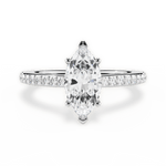 Joan Marquise Cut Lab Grown Diamond 14Kt White Gold Engagement Ring