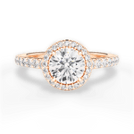 Kathleen Round Cut Lab Grown Diamond 18Kt Rose Gold Engagement Ring