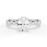 Edith Oval Cut Lab Grown Diamond 14Kt White Gold Engagement Ring