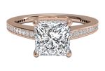Judith Princess Cut Lab Grown Diamond 18Kt Rose Gold Engagement Ring