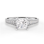 Leslie Princess Cut Lab Grown Diamond 18Kt White Gold Engagement Ring