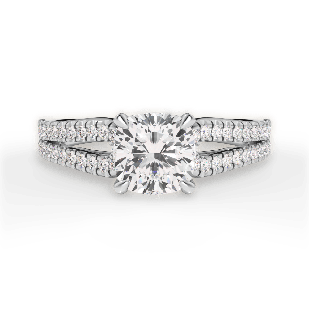 Jessica Cushion Cut Lab Grown Diamond Platinum Engagement Ring