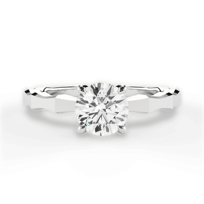 Round lab diamond engagement ring