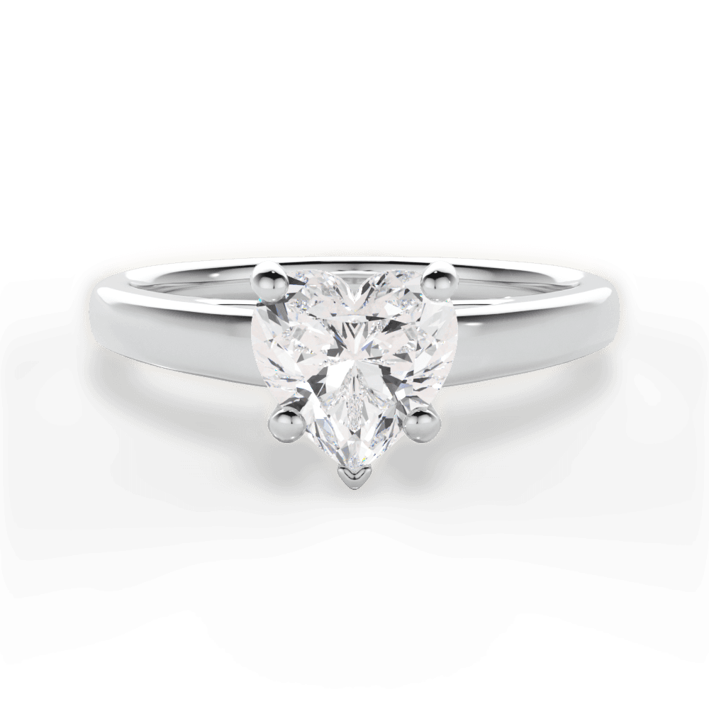Adriana Heart Cut Lab Grown Diamond Platinum Engagement Ring