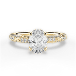 Gloria Oval Cut Lab Grown Diamond 18Kt Yellow Gold Engagement Ring