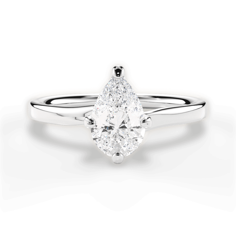Ashley Pear Cut Lab Grown Diamond 14Kt White Gold Engagement Ring