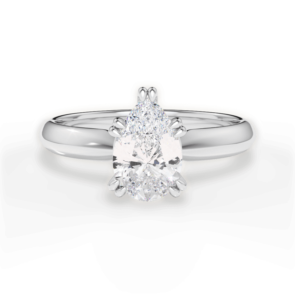 Anastasia Pear Cut Lab Grown Diamond 14Kt White Gold Engagement Ring