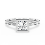 Deanna Princess Cut Lab Grown Diamond 18Kt White Gold Engagement Ring