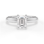 Aria Emerald Cut Lab Grown Diamond Platinum Engagement Ring