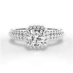 Jocelyn Cushion Cut Lab Grown Diamond 18Kt White Gold Engagement Ring