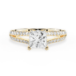 Kendra Princess Cut Lab Grown Diamond 18Kt Yellow Gold Engagement Ring