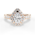 Lacey Pear Cut Lab Grown Diamond 18Kt Rose Gold Engagement Ring