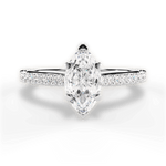 Frances Marquise Cut Lab Grown Diamond 14Kt White Gold Engagement Ring