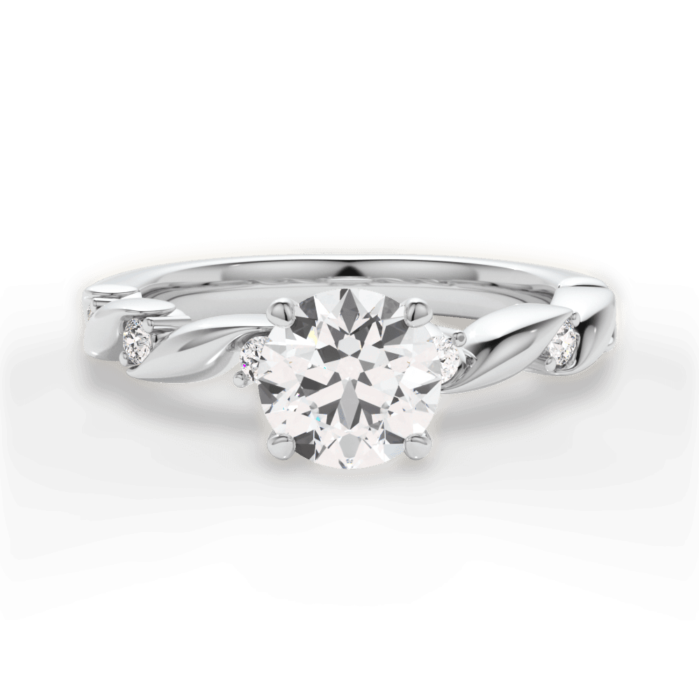 Emma Round Cut Lab Grown Diamond Platinum Engagement Ring