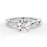 Emma Round Cut Lab Grown Diamond 14Kt White Gold Engagement Ring