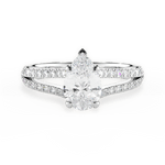 Kendra Pear Cut Lab Grown Diamond 18Kt White Gold Engagement Ring