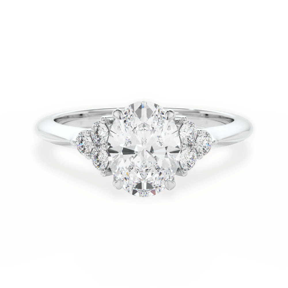 Celeste Oval Cut Lab Grown Diamond 18Kt White Gold Engagement Ring