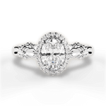Erica Oval Cut Lab Grown Diamond 18Kt White Gold Engagement Ring