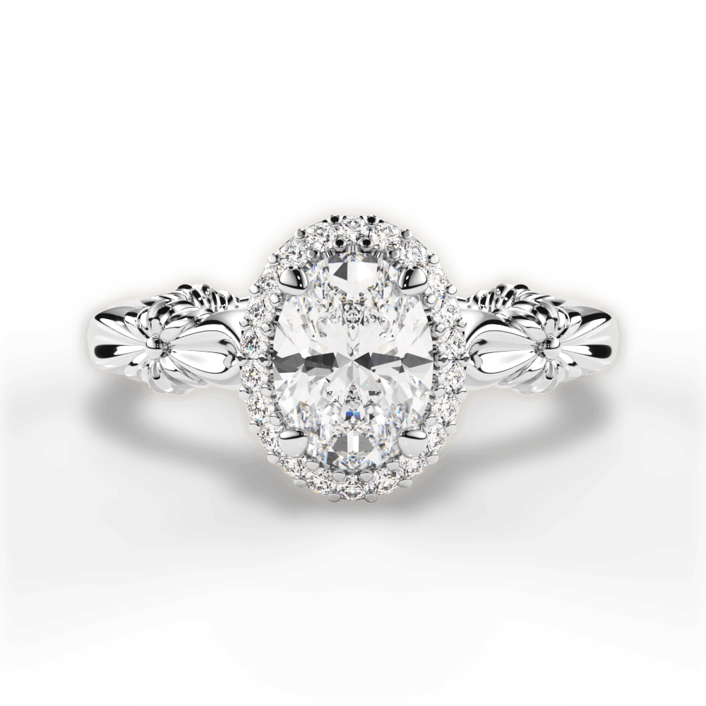 Erica Oval Cut Lab Grown Diamond 18Kt White Gold Engagement Ring