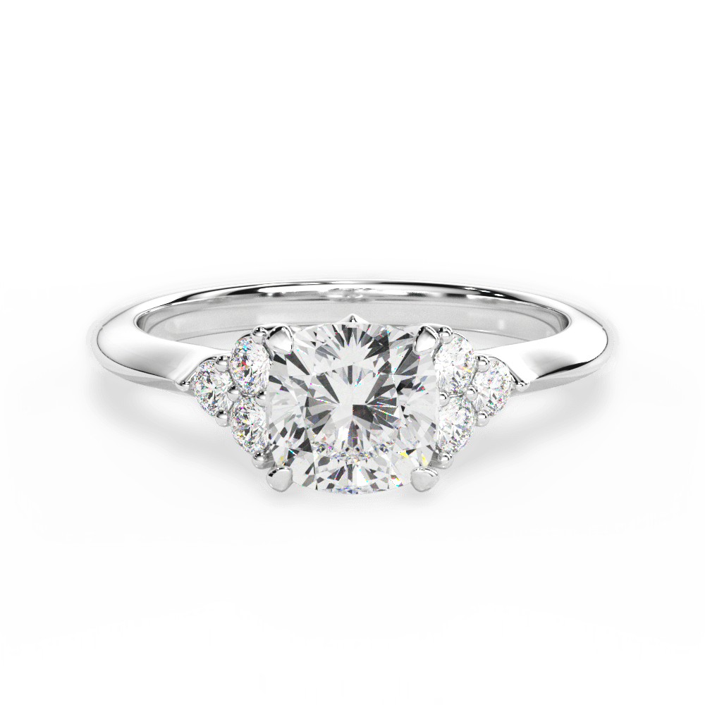 Celeste Cushion Cut Lab Grown Diamond 14Kt White Gold Engagement Ring
