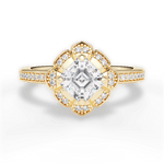 Hayley Asscher Cut Lab Grown Diamond 18Kt Yellow Gold Engagement Ring