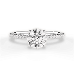 Giselle Round Cut Lab Grown Diamond 14Kt White Gold Engagement Ring
